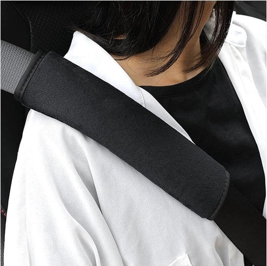 Set di cuscini di sicurezza per auto - Cuscini di sicurezza per auto duraturi - Cuscini per spalle per adulti e bambini - Set da 2 - Nero