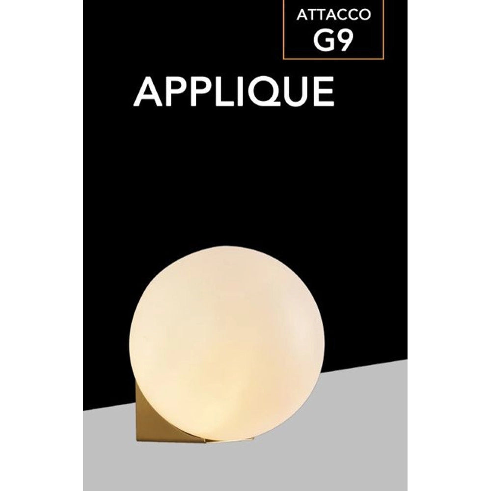 Trade Shop - Applique A Parete Bronzo Metallo Con Sfera Lampada Da Muro Minamalista Attacco G9 Aq55 -