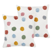Set di 2 cuscini per bambini in cotone bianco con motivo multicolore 45 x 45 cm cameretta accessori