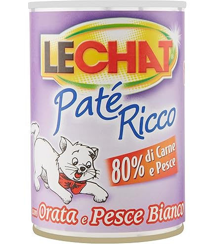 PATE' PER GATTI 'LECHAT RICCO' orata e pesce bianco - gr 400- 24 pezzi  - MONGE
