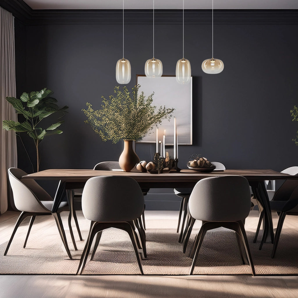 Lampada sospesa VASO ottone 4 vetri LED 15W 3000K Milagro