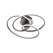 Lampada a soffitto Diva P/P Titanio - Plafoniera LED 42W 3000K 1800lm in alluminio e silicone opale, Dimmerabile taglio di fase - Gealuce