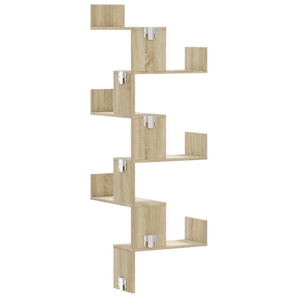 vidaXL Scaffale Angolare a Muro Sonoma 45x45x147 cm Legno Multistrato