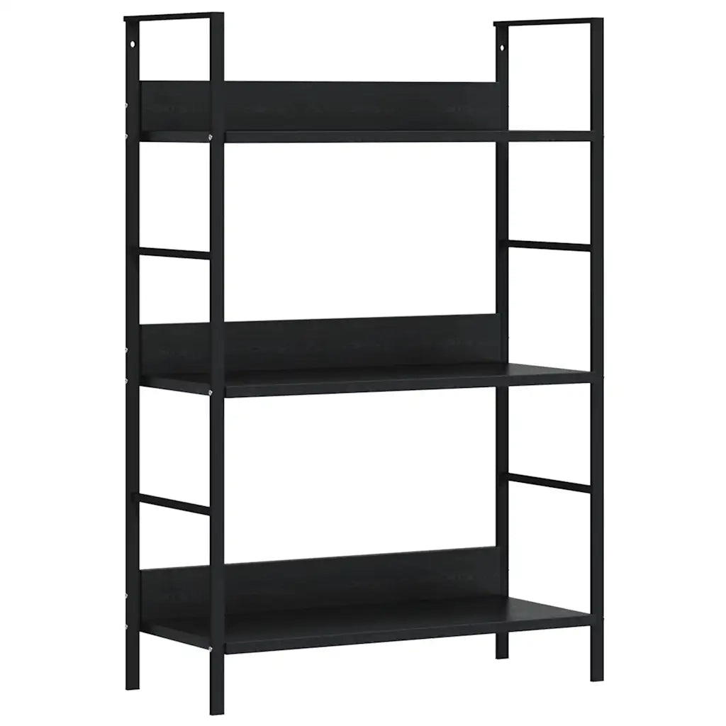 Scaffale Libri 3 Ripiani Nero 60x27,6x90,5 cm Legno Multistrato 288218