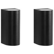 Set di 2 lampade LED da esterno per pareti esterne 21 cm in metallo e alluminio nero design moderno