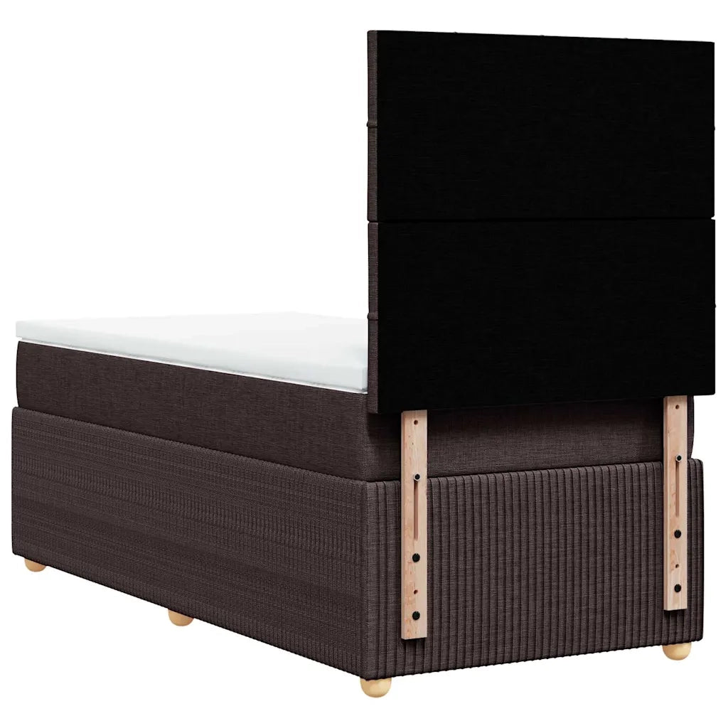 vidaXL Giroletto a Molle con Materasso Marrone Scuro 90x190cm Tessuto