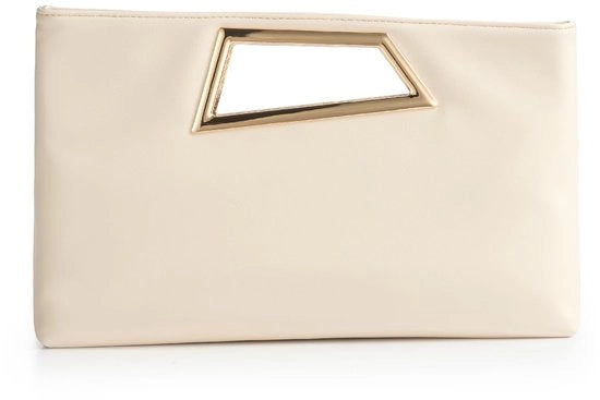 Borsa a Mano per Donne - Borsa da Sera Elegante Fatta di Pelle PU con Glitter per Diversi Eventi come Cene, Vita di Tutti i Giorni, Appuntamenti, Matrimoni e Feste di Abito in Crème