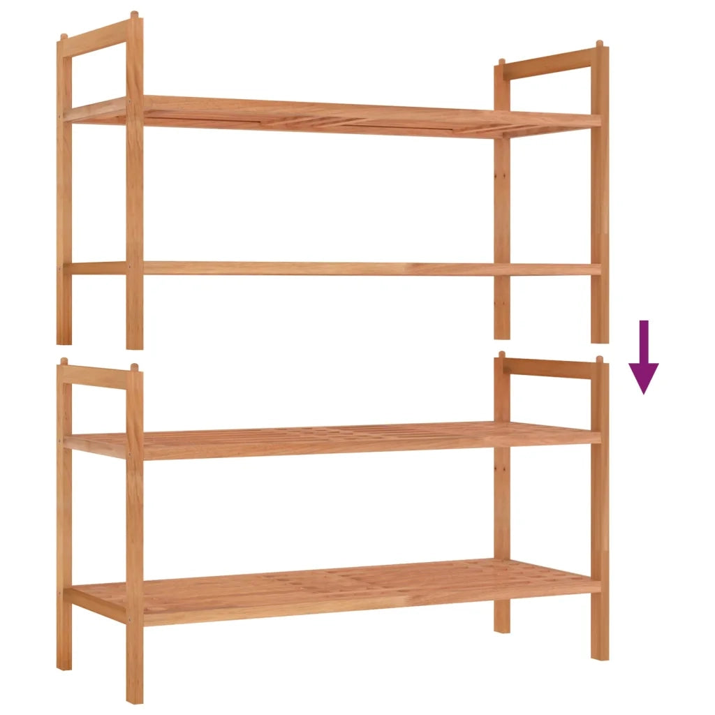 Scarpiere 2 pz-Set di 2 Scaffale per scarpe 69x27x41 cm in Legno Massello di Noce