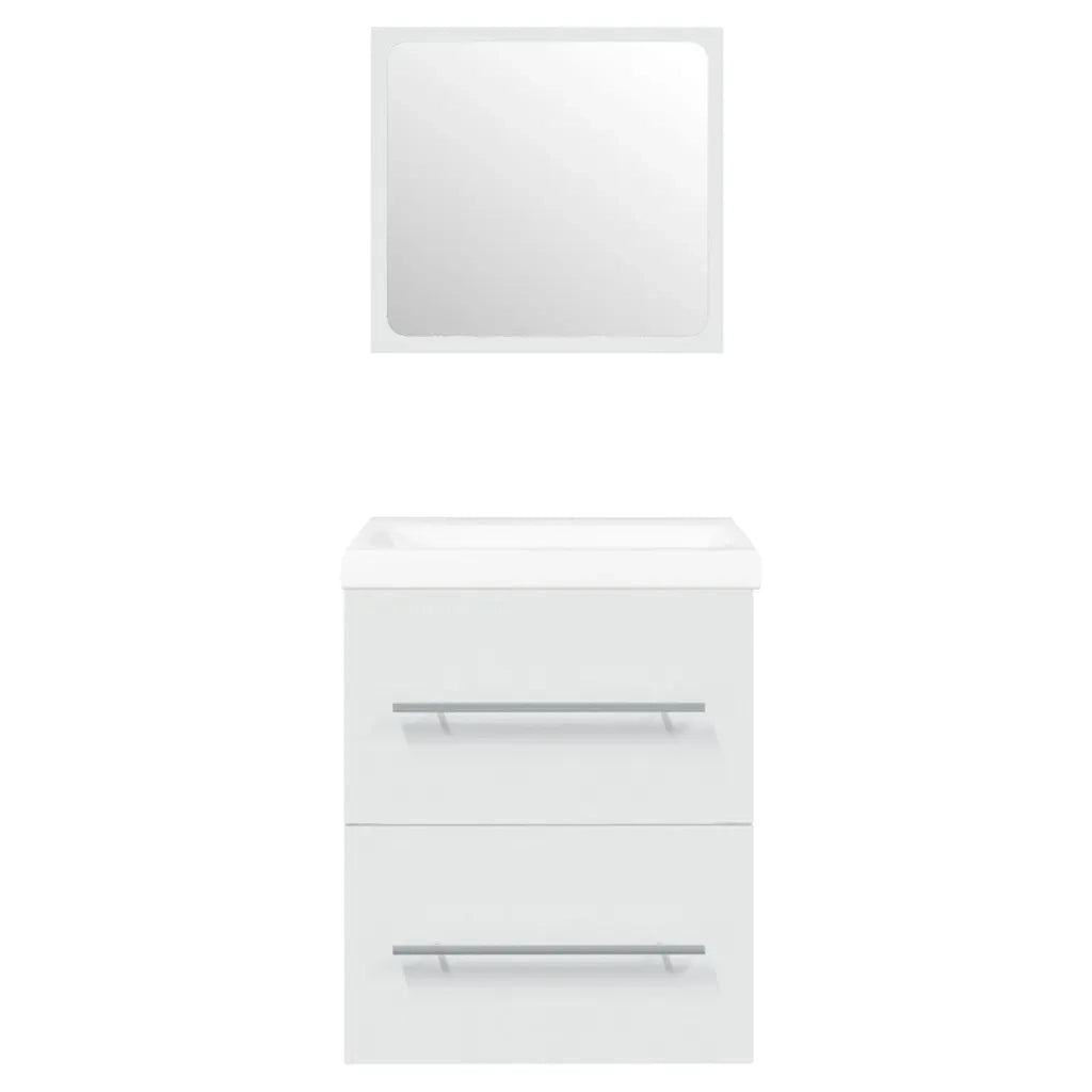 Mobile Bagno con Lavabo Integrato-Lavandino-Lavabo Bianco in Legno Multistrato 878185