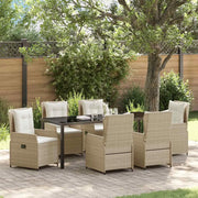 Set da Pranzo per Giardino 7 pcs Beige e Grigio Chiaro 3380972