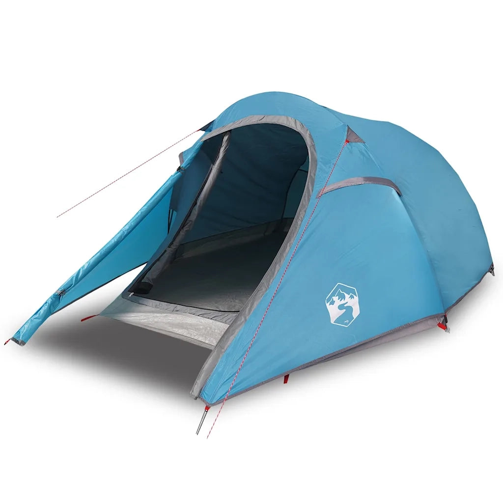 Tenda da Campeggio a Tunnel per 2 Persone Blu Impermeabile 94605