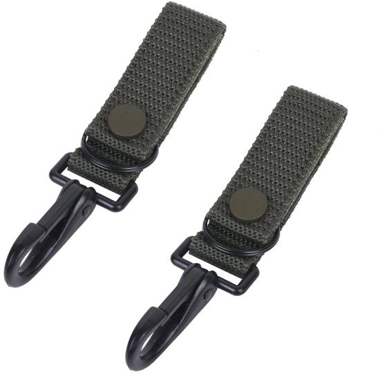 Riemclips 2 pezzi - Riemhouderhaken - Cinturone in nylon - Lama con gancio/anello - Adatto per cinture fino a 6 cm - Chiusura rovente nascosta - Clip tattiche