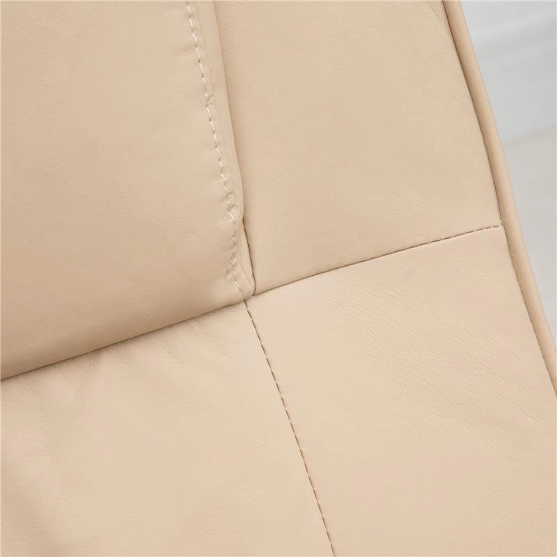 POLTRONA RELAX CON POUF POGGIAPIEDI RECLINABILE A 145° CON 10 PUNTI MASSAGGIO E TELECOMANDO IN FINTA PELLE CREMA