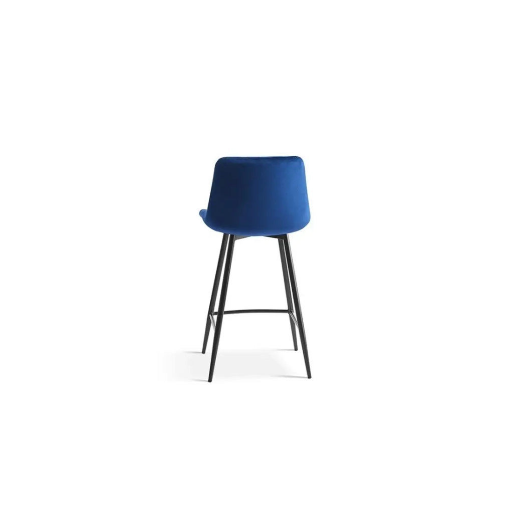 Sedia da banco JUTE – Velluto blu – Stile contemporaneo H95 cm