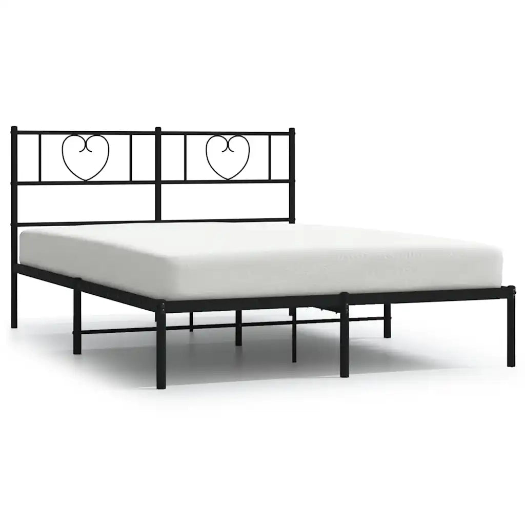 Giroletto con Testiera in Metallo Nero 150x200 cm