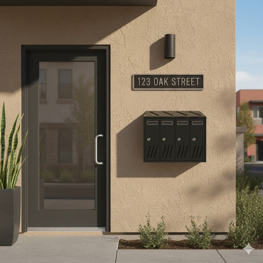 Cassetta Postale Condominiale 4 Posti Antracite in Acciaio Zincato 42,5x17,5xH30 cm Kasart