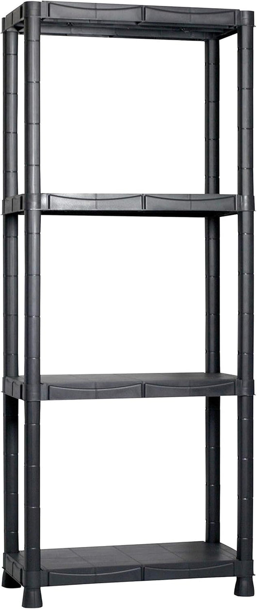 Scaffale in Resina Fisso 4 Ripiani cm 30x60x143 h Portata Totale 100 kg Montaggio Senza Viti