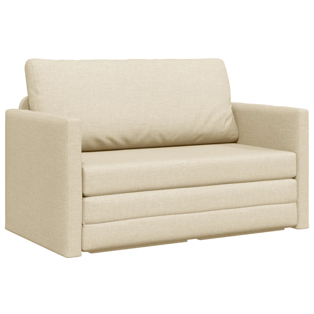 Divano Letto 2-in-1 Panna 124x71x78 cm Tessuto
