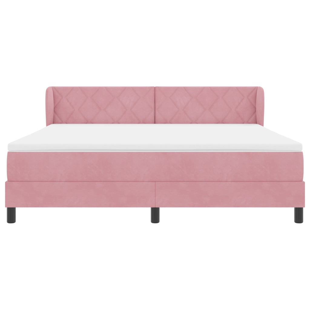 Letto a Box con Materasso Rosa 180x200 cm Velluto