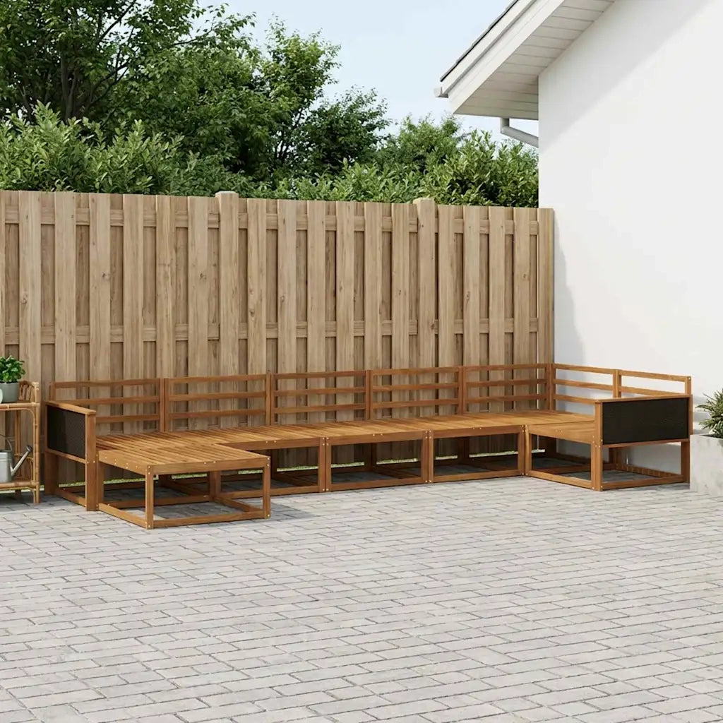 Set di divani da esterno 7 pcs Naturale