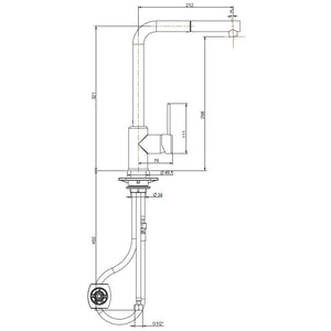 MISCELATORE MONOCOMANDO LAVELLO CON DOCCIA ESTRAIBILE LINEA PIN- Avena- ARGO- pezzi 1