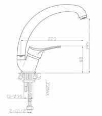 MISCELATORE LAVELLO CANNA ALTA- Satinato- GOPLA- pezzi 1