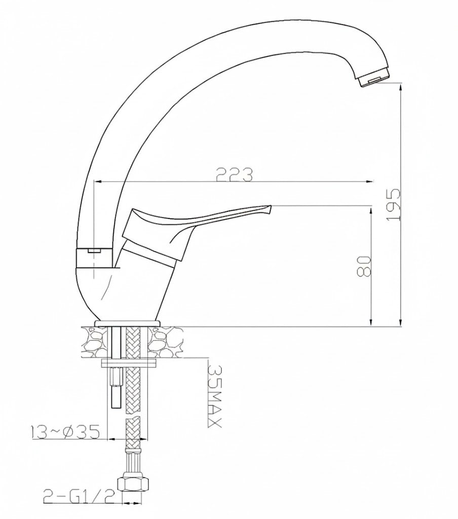 MISCELATORE LAVELLO CANNA ALTA- Bianco- GOPLA- pezzi 1