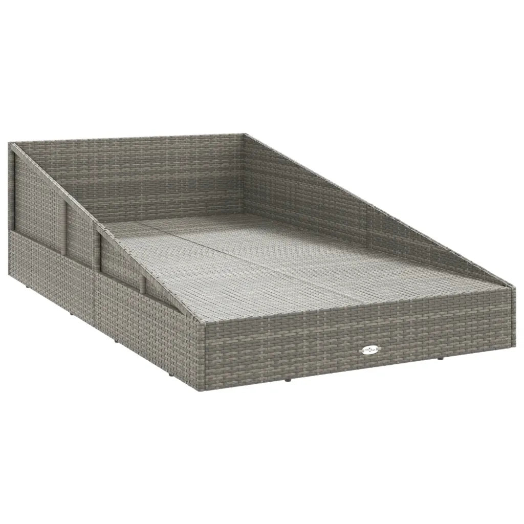 Lettino da Giardino Grigio 200x139 cm in Polyrattan cod mxl 73459