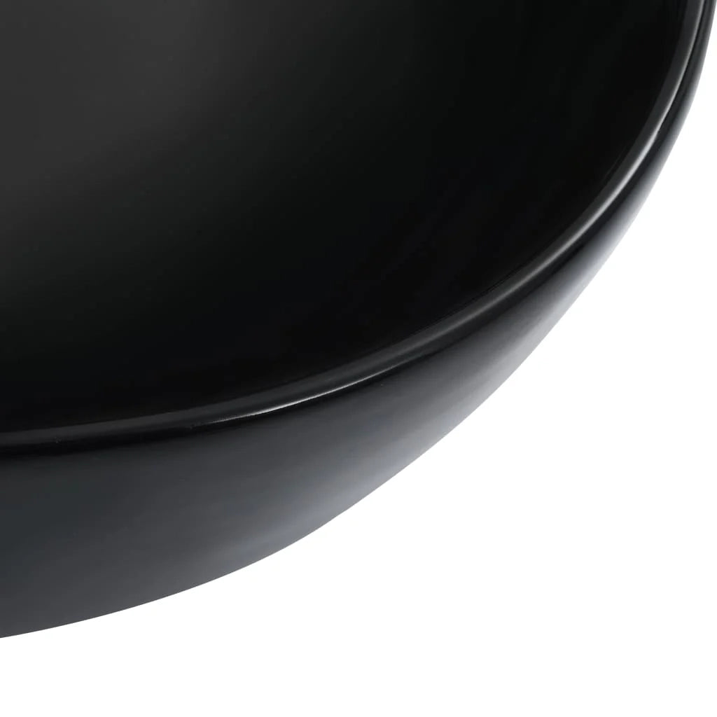 Lavabo da appoggio per l'interno del bagno bagno di servizio cabina WC 45,5 x 32 cm ceramica nera 02_0002625