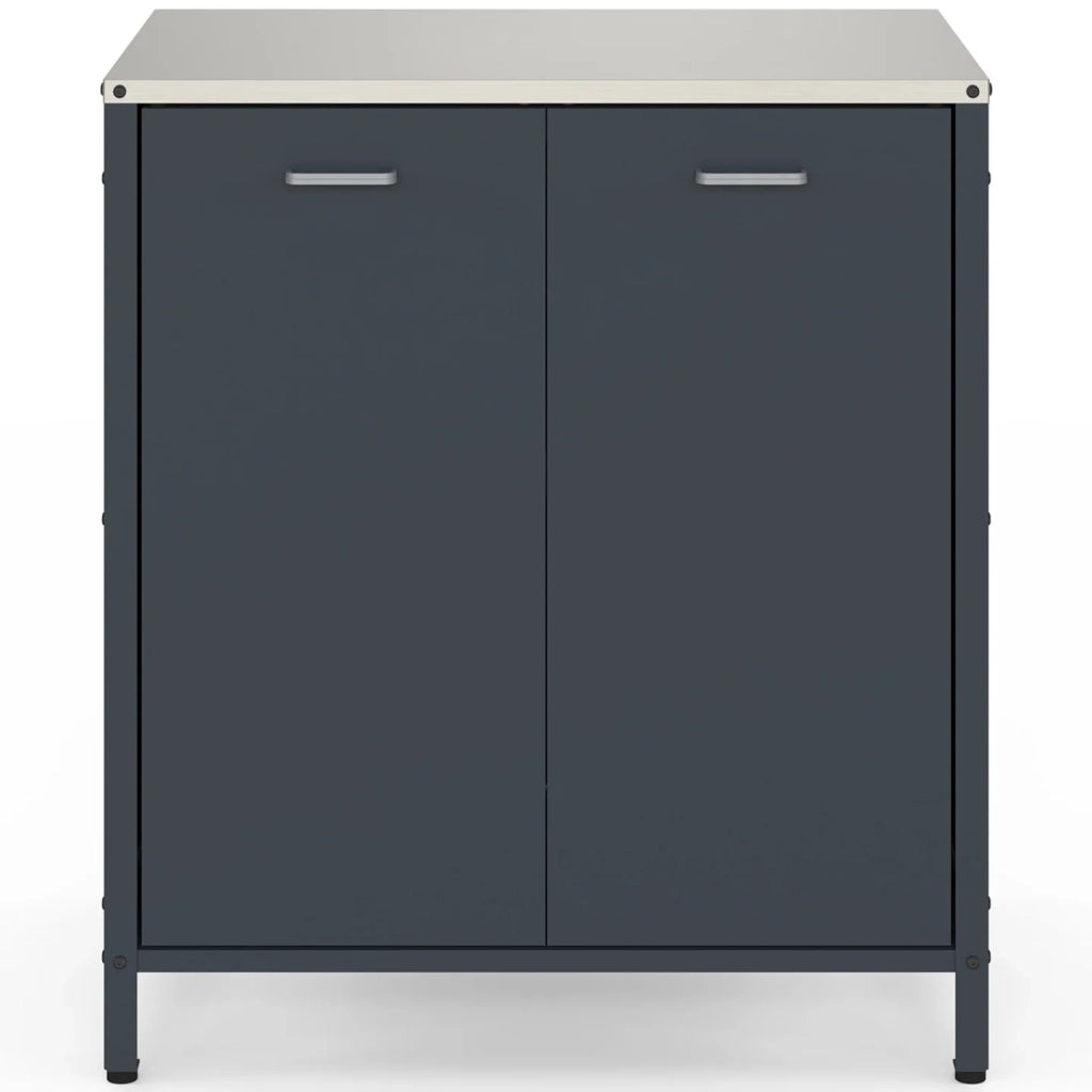 IDMarket - Cucina da esterno PAREO a 2 ante in acciaio, grigio antracite