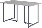 Tavolo da pranzo Merido, Grigio/marmo-bianco, 140 x 80 cm, adatto per 4 persone, superficie facile da pulire
