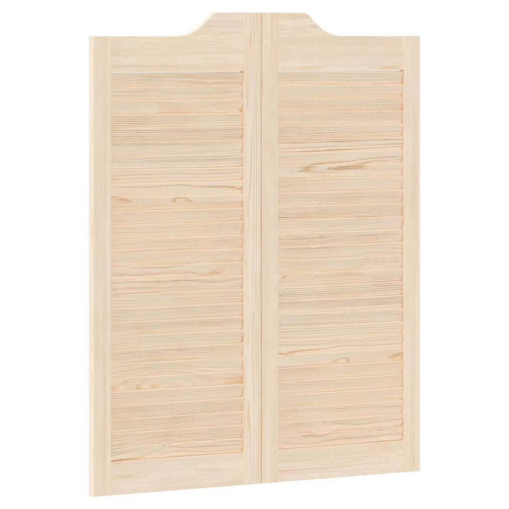 Porte Swing 2 pcs Naturale Legno Massello di Pino