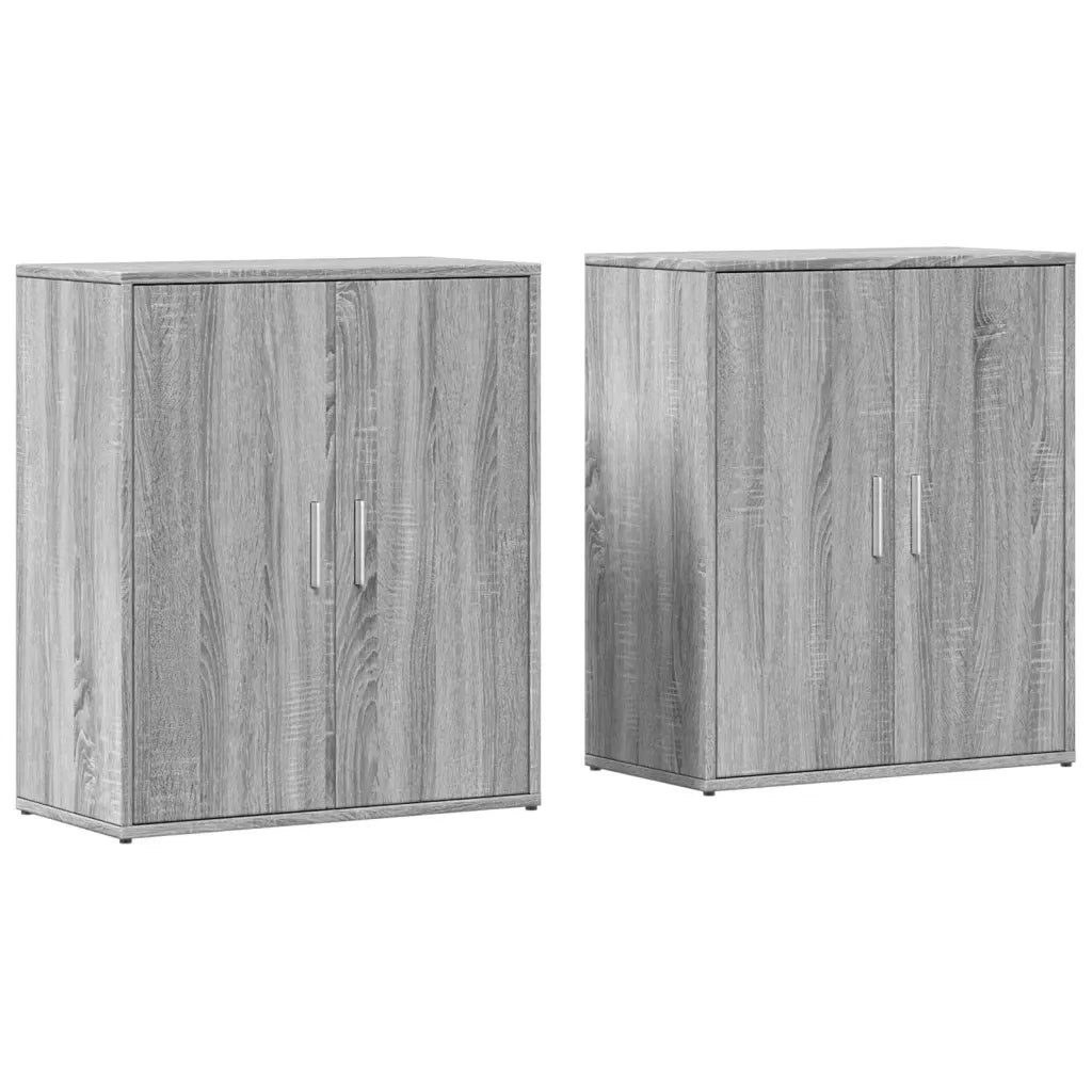Credenze 2 pz | Madia | Buffet da pranzo | Armadio da pranzo Grigio Sonoma 60x31x70 cm in Legno Multistrato