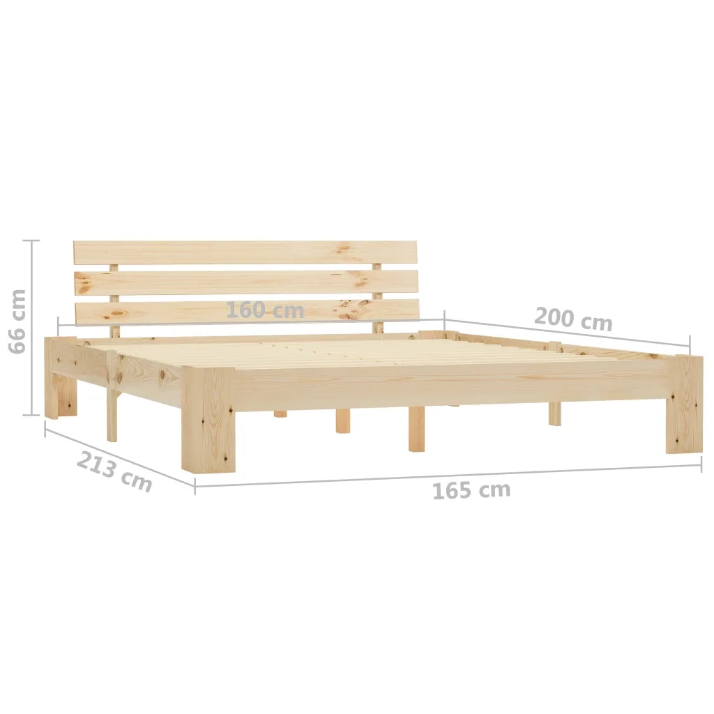 Giroletto senza Materasso-Struttura Letto 160x200 cm in Legno Massello di Pino 363884