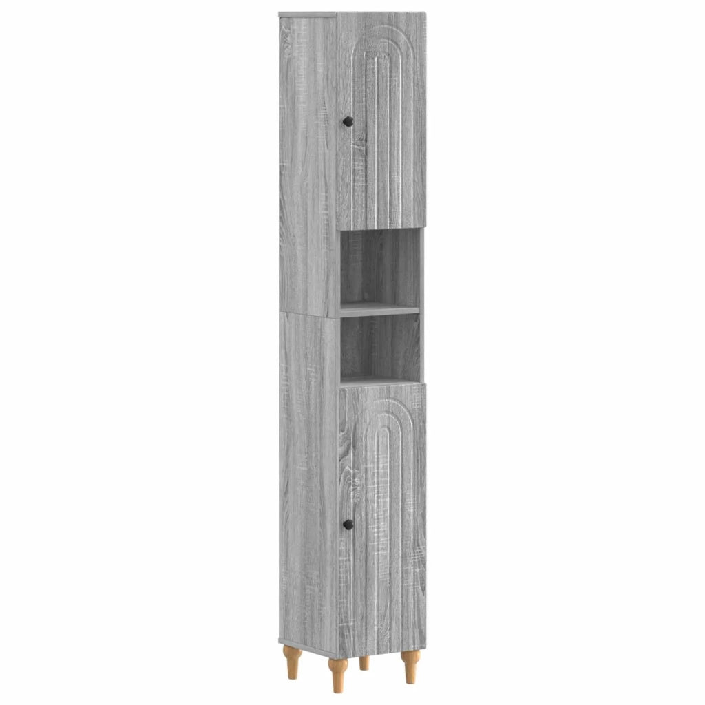 Armadio da Bagno con Ripiano Aperto ALKMAAR Sonoma grigio 896161