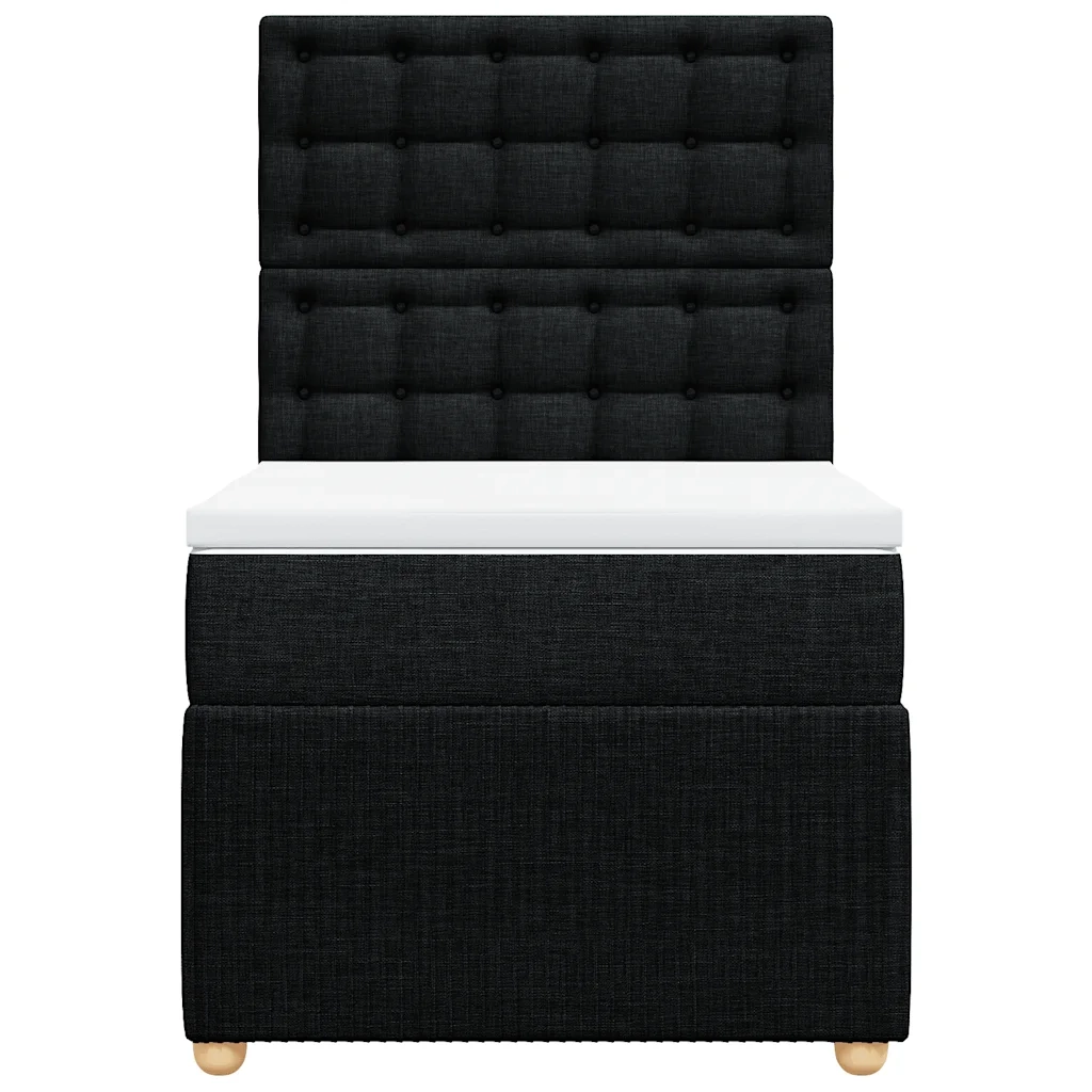 vidaXL Giroletto a Molle con Materasso Nero 80x200 cm inTessuto