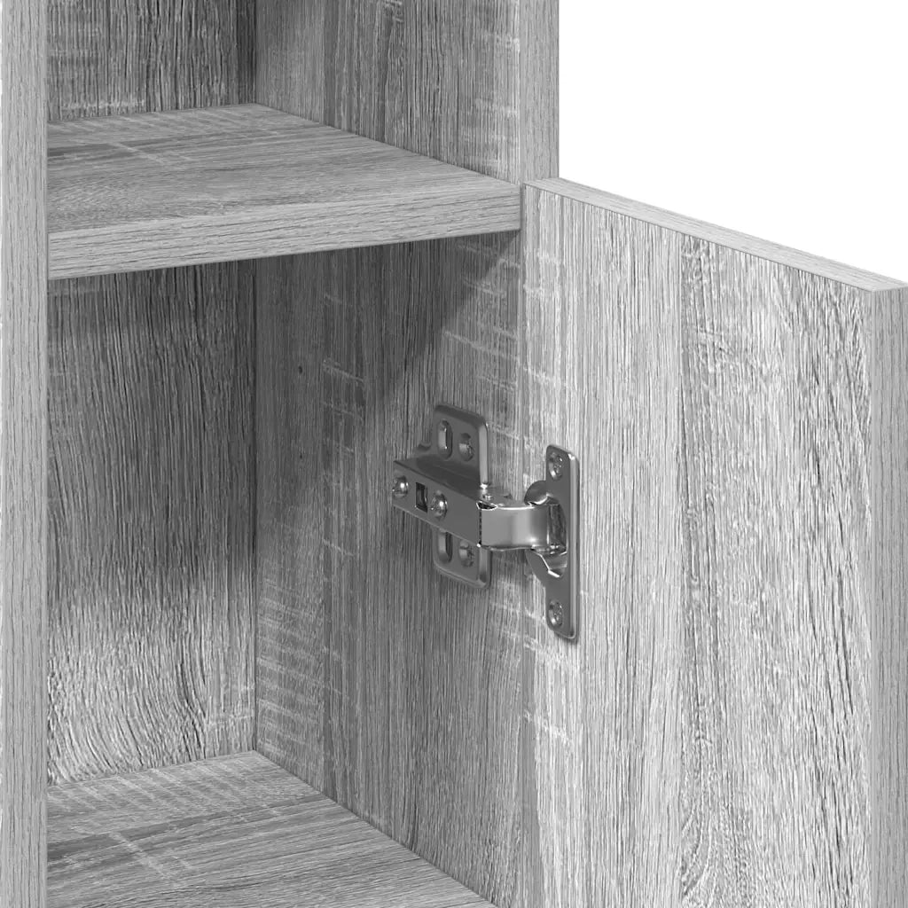 vidaXL Mobile da Bagno con Portarotolo Grigio Sonoma 20,5x22x90 cm