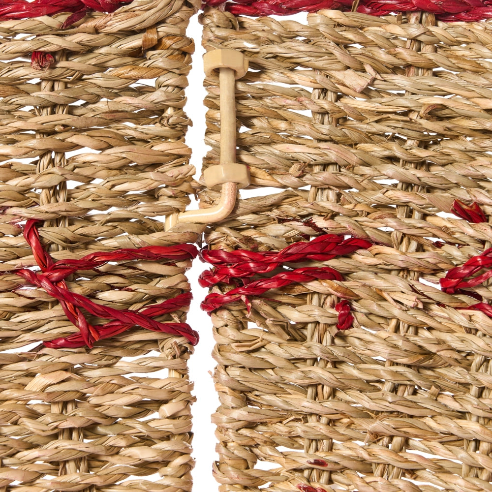Collare per albero di Natale in alghe marine ⌀ 51 cm Accessori rotondi fatti a mano Rosso e naturale