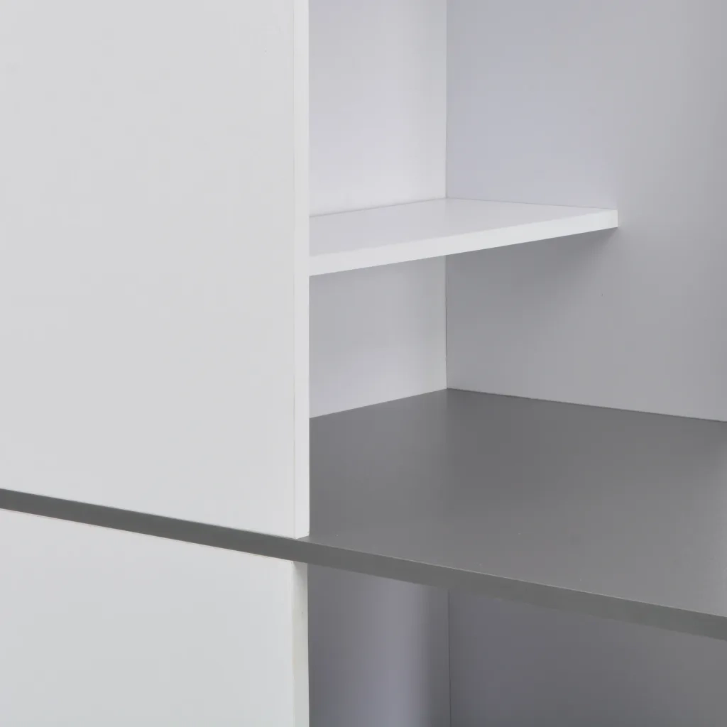 Tavolo da Bar con Mobiletto Bianco 115x59x200 cm