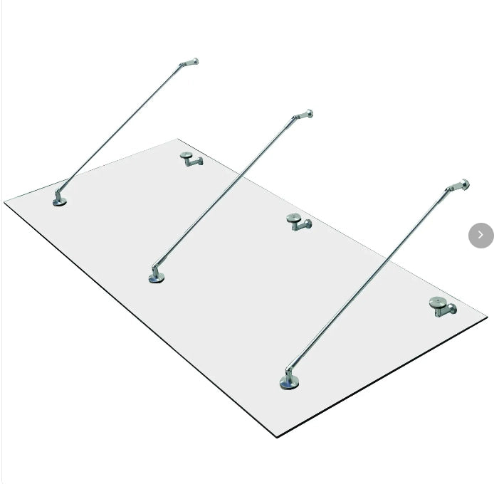 PENSILINA IN VETRO TEMPERATO 211x101 cm Trasparente Acciaio Inox