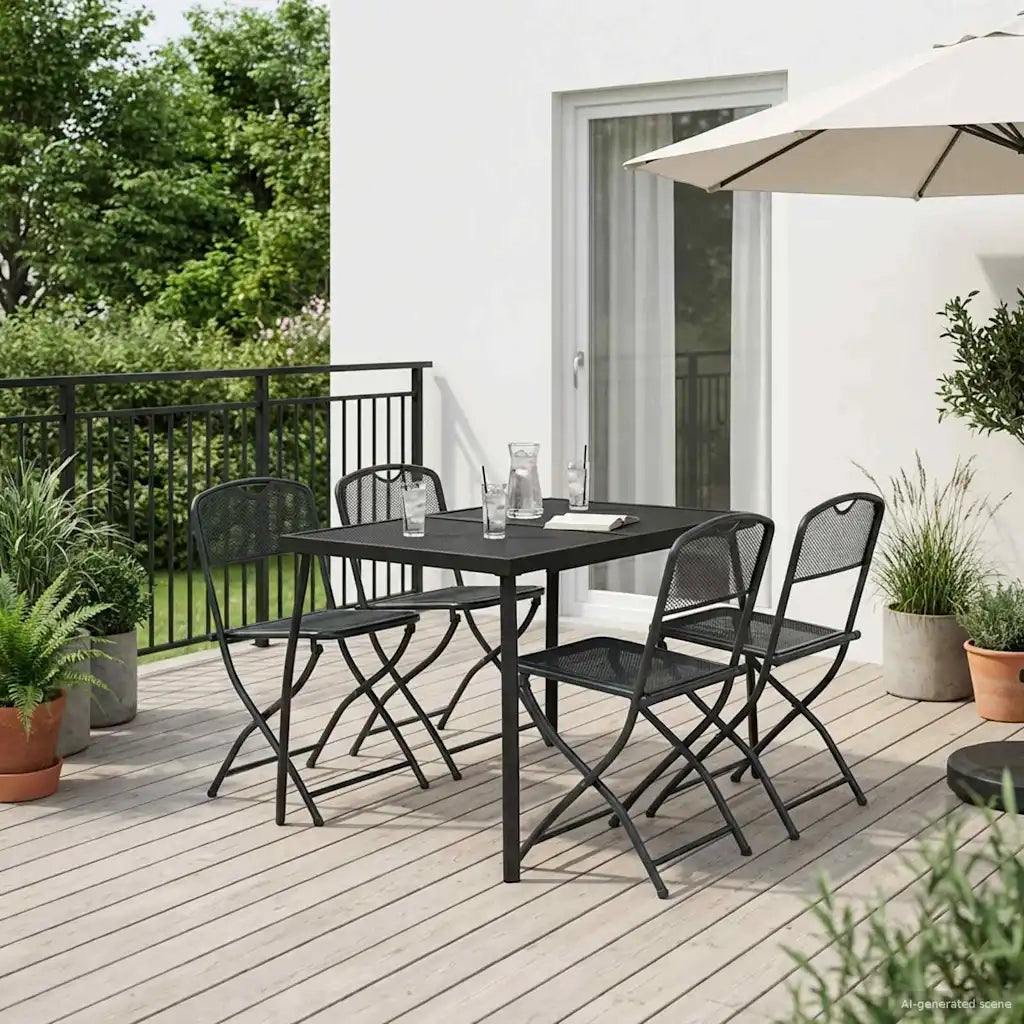 Set di Mobili da Esterno 5 pcs Antracite Ferro e Acciaio 3422896