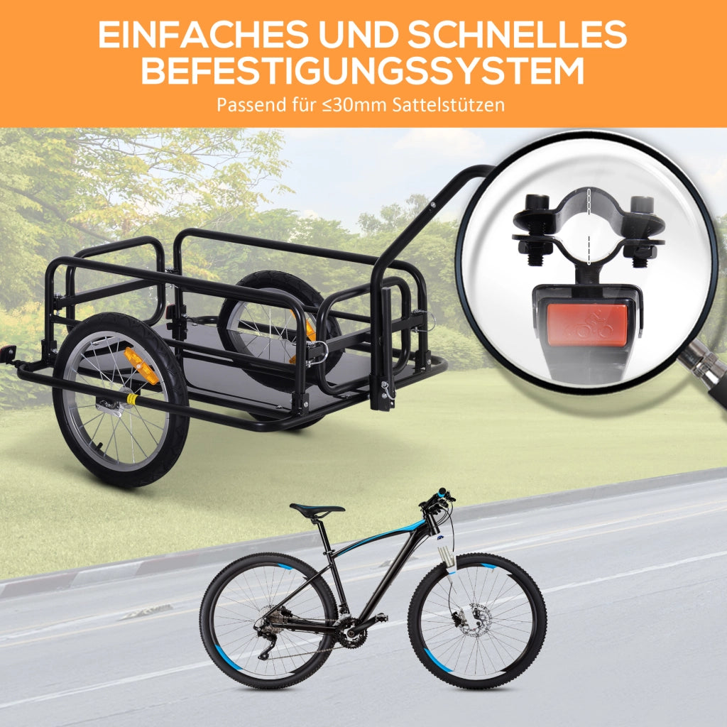 Rimorchio per bicicletta pieghevole ¨C Xylo ¨C 155x71,5x77 cm, capacit¨¤ 40 kg