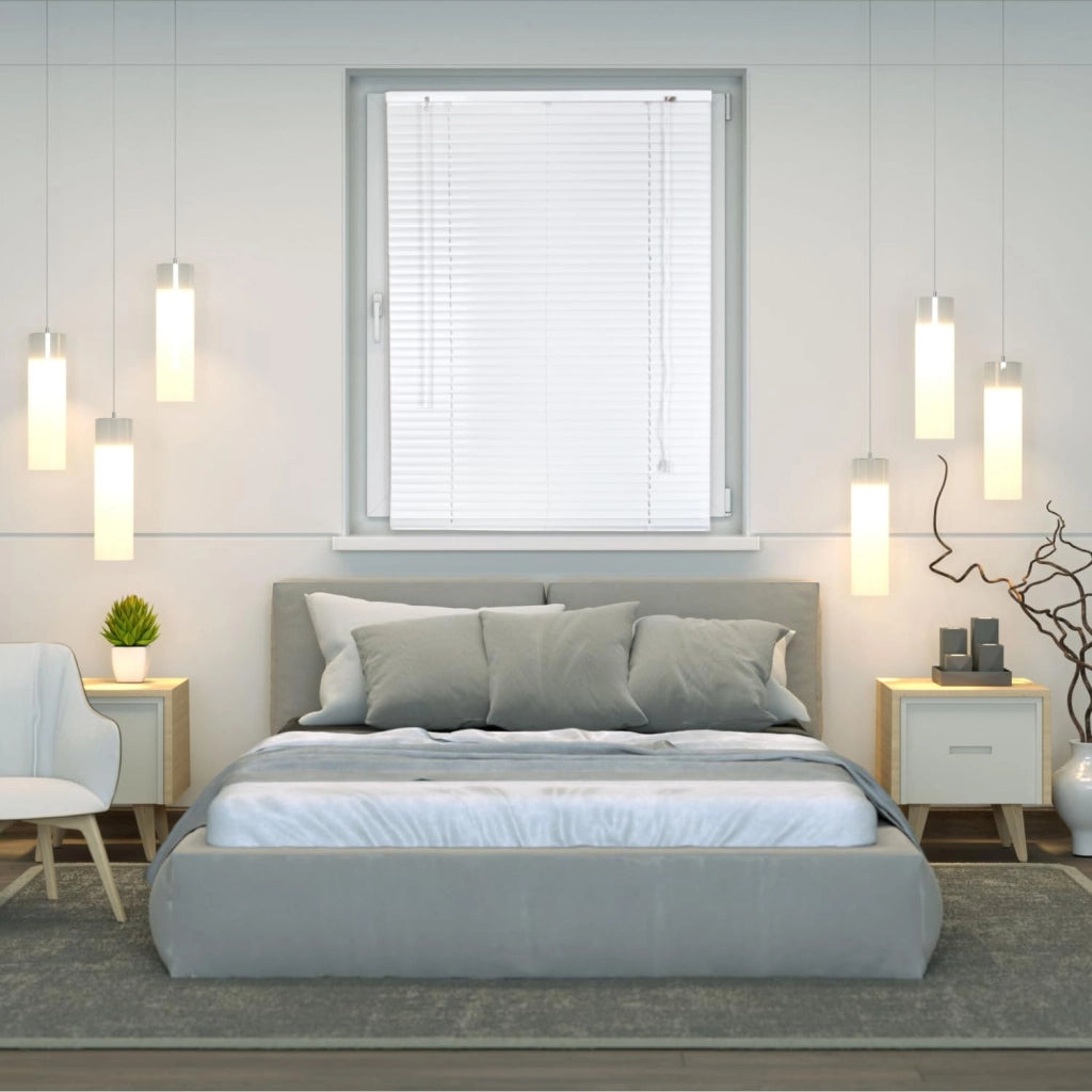 Veneziana PVC Vari Colori Lamelle Regolabili Varie Misure Privacy Protezione Solare Casa Ufficio Misura : 50 x 160 , Colore: Bianco