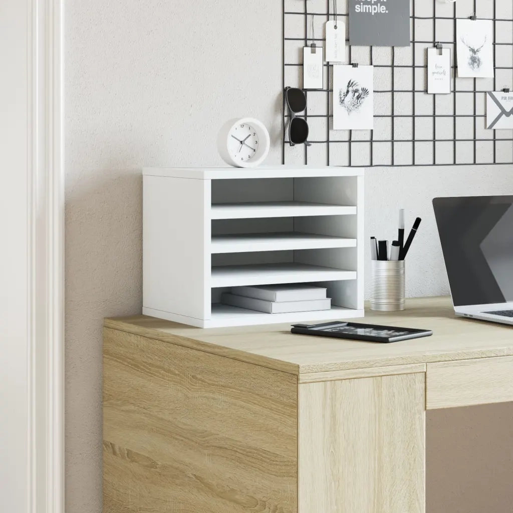 Organizer per la Scrivania Bianco 36x26x29,5 cm in Multistrato CFW4246195