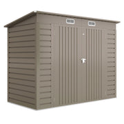Capanno Porta Attrezzi 249x121x183 cm con 2 Prese d'Aria e Chiavistello in Acciaio Grigio Chiaro