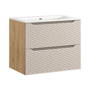 Set da bagno YOKA beige: mobile sottolavabo 70cm con cassetti + lavabo da incasso