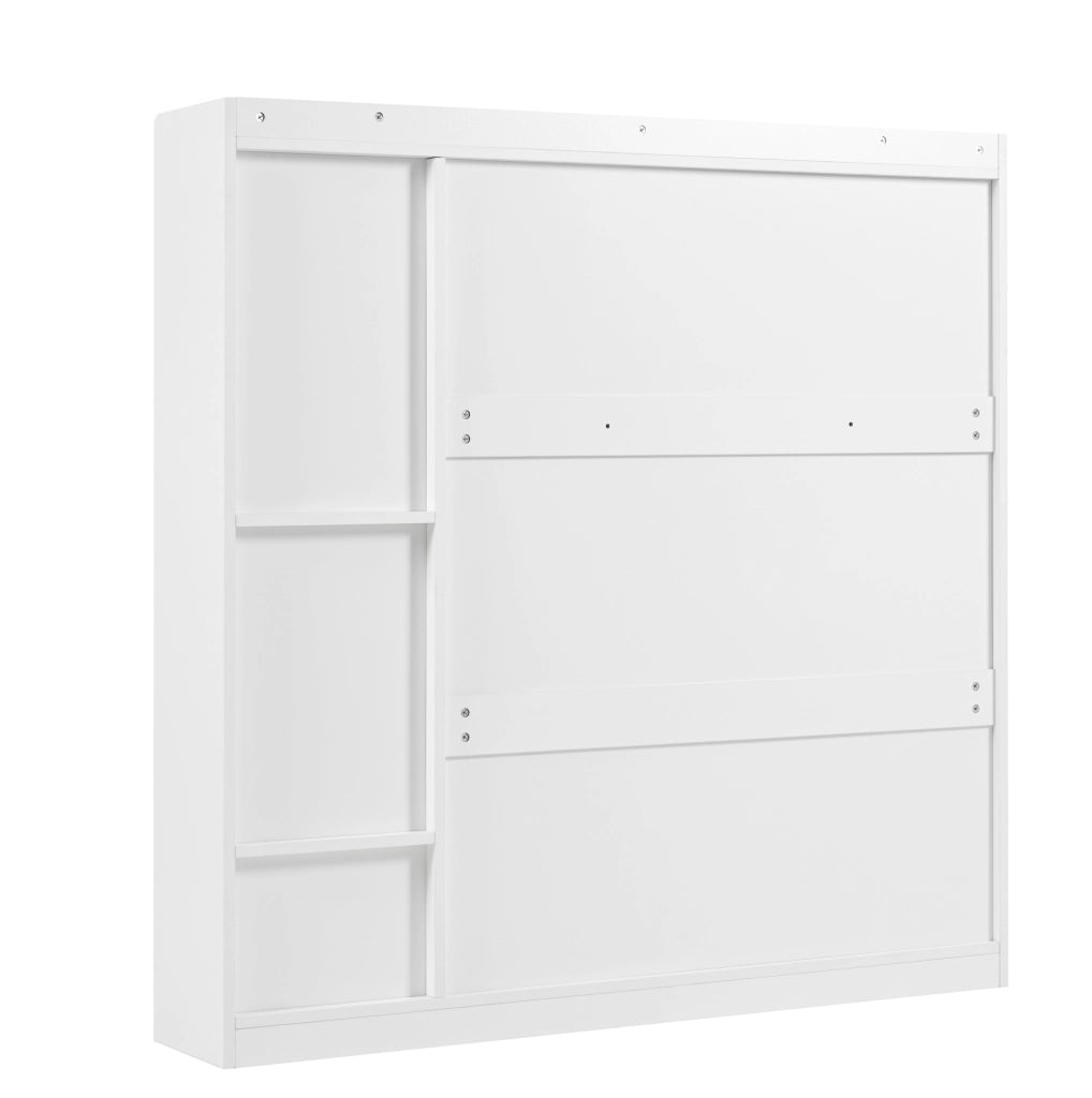 Scarpiera con 3 ante ribaltabili; vano portaoggetti e seduta ribaltabile; 119x24x122 cm; bianco
