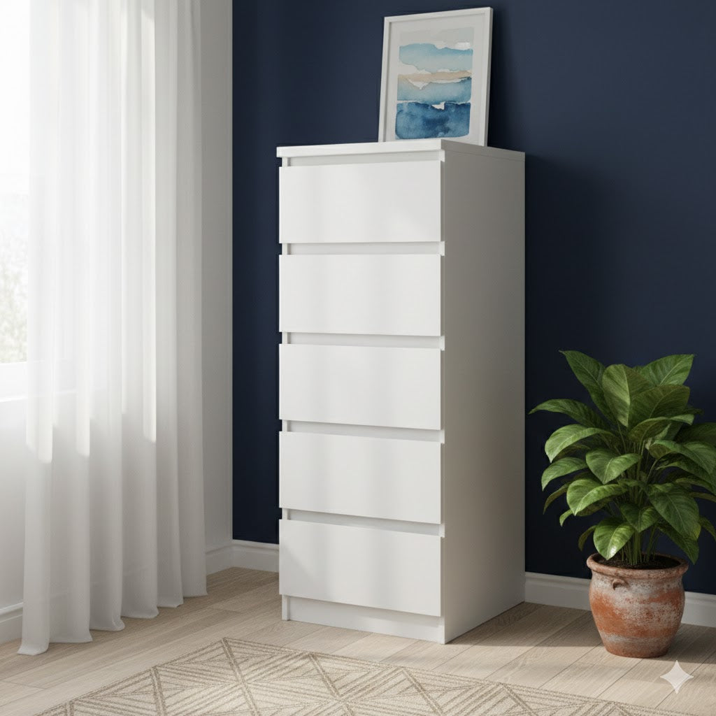 KIT CASSETTIERA NAIA 5 CASS 40X50X111CM BIANCO- 1,0 pz