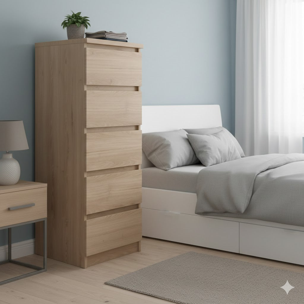 KIT CASSETTIERA NAIA 5 CASS 40X50X111CM ROVERE- 1,0 pz