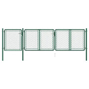 Cancello da Giardino in Acciaio 400x75 cm Verde 144444